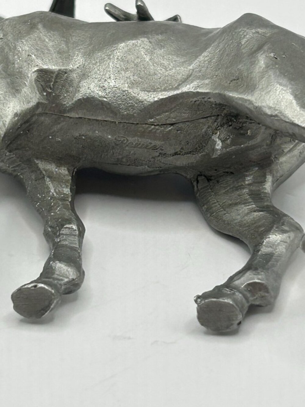 Vintage Pewter Elk Deer Buck Figurine Wildlife Cabin Lodge Decor Collectible - Picture 6 of 16